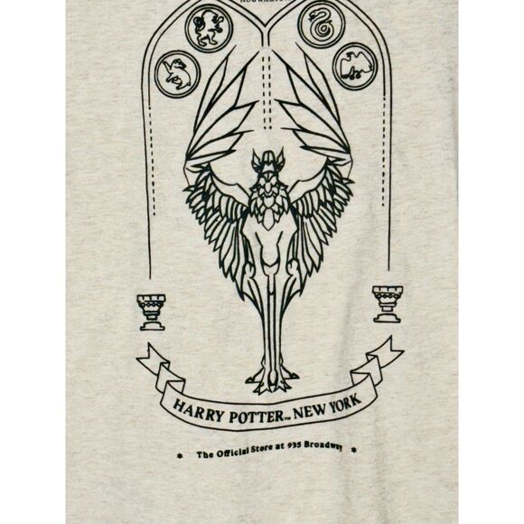 Harry Potter New York Store T-Shirt XS Beige Hogwarts Graphic Wizarding World - Picture 2 of 6